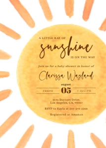 Boho Sunshine Baby Shower Invitation, First Trip Around The Sun, Editable Little Sunshine Party Template, Baby Sprinkle Digital Invite BS148 design preview