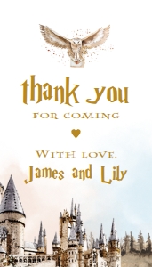 Witch or Wizard Gender Reveal Thank You For Coming Gift Tag, Magic School Gender Reveal Party Favor, He Or She, Baby Boy Or Girl Game GR009 design preview