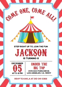Carnival Birthday Invitation, EDITABLE Circus Party Invite Template, Boy Tween Celebration, Fun Rides, Kids Birthday, Instant Download KP120 design preview