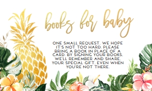 BS144_BOOKSFORBABY-A: Hawaiian Pineapple Baby Shower Invitation Set, EDITABLE Luau Party Invite Pack, Tropical Summer Baby Sprinkle, Aloha, Instant Download BS144