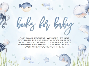 BS139-A-003-Books for Baby-4 by 3 in: Under the Sea Baby Shower Bundle, EDITABLE Ocean Animals Baby Shower Invite, Nautical Baby Shower Games, Blue Boy, Instant Download, BS139