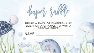 BS139-A-004-Diaper Raffle-3.5 by 2 in: Under the Sea Baby Shower Bundle, EDITABLE Ocean Animals Baby Shower Invite, Nautical Baby Shower Games, Blue Boy, Instant Download, BS139
