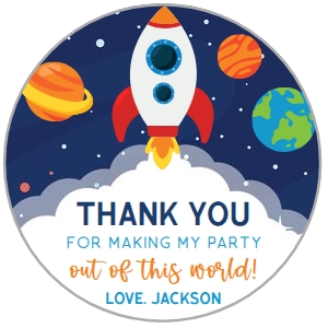 EDITABLE Space Birthday Thank You For Coming Gift Tag, Galaxy Party Favor Tag, Astronaut Birthday Label, Outer Space, Round Gift Tag, KP046 design preview