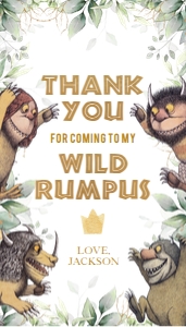 Thank You For Coming Gift Tag, Where The Wild Things Are Birthday, EDITABLE Jungle Adventure Party Favor, Unisex Kids Party Supplies, KP099 design preview