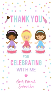 EDITABLE Thank You For Coming Gift Tag, Spa Birthday Template, Editable Pamper Party Favor, Manicure & Pedicures Party, Glam Squad, KP096 design preview