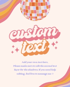 Disco Party Birthday Custom Text Sign, Editable Retro Groovy Banner, Boho Hippie, 70s Disco Ball Dance Party Decor, Instant Download KP125 design preview