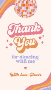 Thank You For Coming Gift Tag, Editable Disco Party Favor, Retro Groovy Tag, 70s Disco Ball Dance Party, Boho Hippie Birthday Label KP125 design preview