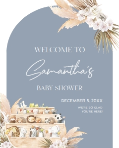 EDITABLE Boho Noah's Ark Baby Shower Welcome Sign, Boat Animals Baby Sprinkle Party, Customizable Noah's Ark Banner, Instant Download BS153 design preview