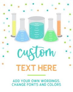 EDITABLE Mad Science Birthday Custom Text Sign, Blue Science Party Decor Template, Scientist Banner, Lab Experiment, Instant Download, KP052 design preview