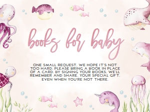 BS139-B-003-Books for Baby-4 by 3 in: Under The Sea Baby Shower Invitation Set, Editable Ocean Animals Party Invite Pack, Nautical Baby Sprinkle Bundle, Baby Girl Template, BS139