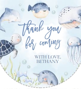 Under The Sea Baby Shower, Editable Ocean Animals Hand Sanitizer Label, Nautical Boy Baby Shower Party Favor, Instant Download, Corjl BS139 design preview