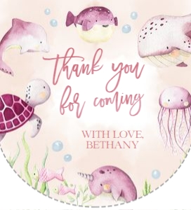 BS139-B-013-Hand Sanitizer Label-Pocketbac: Under the Sea Baby Shower Bundle, EDITABLE Ocean Animals Baby Shower Invite, Nautical Baby Shower Games, Pink Girl, Instant Download, BS139