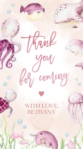 BS139-B-012-Hand Sanitizer Label-Purell 1 oz: Under the Sea Baby Shower Bundle, EDITABLE Ocean Animals Baby Shower Invite, Nautical Baby Shower Games, Pink Girl, Instant Download, BS139