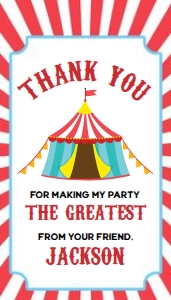EDITABLE Carnival Birthday Gift Tag, Circus Party Favor Template, Fun Rides Thank You Card, Boys Outdoor Birthday, Instant Download KP120 design preview
