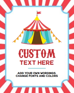 Carnival Birthday Custom Text Sign, EDITABLE Circus Party Decor, Kid Birthday Banner, Outdoor Celebration, Fun Rides, Instant Download KP120 design preview