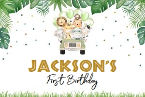 KP084_A-BACKDROP-6ft x 4ft (48x72"): Wild One Birthday Backdrop, EDITABLE Safari Animals Party Decor Template, Jungle Safari Theme 1st Birthday Banner, Instant Download, KP084