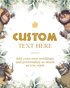 Where The Wild Things Are Birthday Custom Sign, EDITABLE Jungle Adventure Party Decor Template, Kids Fantasy Banner, Instant Download KP099 design preview