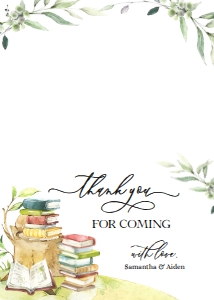BS158-A-005-Thank You Card-5 by 3.5 in (Tentfold): Storybook Baby Shower Invitation Set, New Chapter Baby Sprinkle Pack, Unisex Baby Invite, Book Themed Party Set, Instant Download BS158