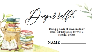 BS158-A-004-Diaper Raffle-3.5 by 2 in: Storybook Baby Shower Invitation Set, New Chapter Baby Sprinkle Pack, Unisex Baby Invite, Book Themed Party Set, Instant Download BS158