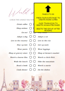 BS120-30 GAMES BUNDLE-PAGE 21 TO 30-A: EDITABLE 30 Paris Baby Shower Games, Bonjour Bébé Games Bundle, Party Games Set, Eiffel Tower, France, Parisian Cafe, Pink, Instant Download