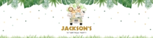 EDITABLE Wild One Birthday Water Bottle Sticker Label, Safari Animals Party Template, Jungle Theme First Birthday, Instant Download, KP084 design preview