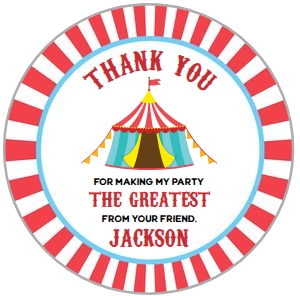 EDITABLE Carnival Birthday Round Gift Tag, Circus Party Favor Template, Fun Rides Thank You, Boys Outdoor Birthday, Instant Download KP120 design preview