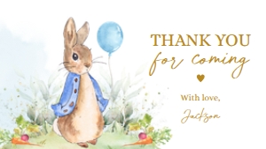 Peter Rabbit Gable Box Label Template, Editable Flopsy Bunny Party Sticker, Peter Rabbit Birthday Label, Boy Blue Balloon, Instant Download design preview