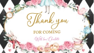 Alice in Wonderland Gable Box Label Template, Editable Whimsical Mad Tea Sticker, Onederland Girl, First Birthday, Instant Download KP073 design preview