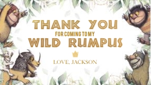 Where The Wild Things Are Gable Box, EDITABLE Jungle Adventure Birthday Label Template, Kid's Party Sticker Supplies, Instant Download KP099 design preview