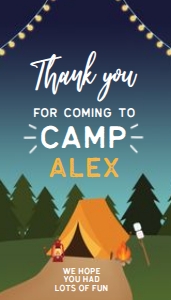 EDITABLE Camping Birthday Gift Tag, Camping Party Favor Template, Thank You Label, Under The Stars, Campout, Smores, Instant Download, KP013 design preview