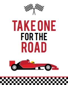 KP055_SIGN-Take One For The Road Sign-8 by 10 inches: Fast One Take One For The Road Sign, EDITABLE Race Car Party Decor, First Birthday Template, Boy Racing Car Banner, Instant Download KP055