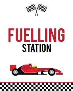 KP055_SIGN-Fuelling Station Sign-8 by 10 inches: Fast One Fuelling Station Sign, EDITABLE Race Car Party Decor, First Birthday Template, Boy Red Racing Car Banner, Instant Download KP055