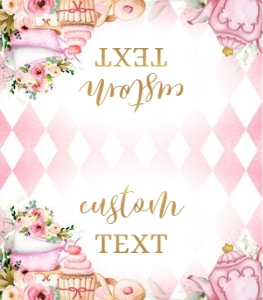KP056-A-Food Tent Cards-3.5 by 2 inches: Tea Party Food Labels Template, Pink and Gold Par-tea Place Card Tent Card, Whimsical Floral High Tea Birthday Decor, Instant Download KP056