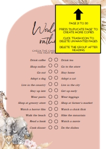 BS118-A-30 GAMES BUNDLE-PAGE 21 TO 30: EDITABLE 30 Boho Safari Baby Shower Games, Jungle Baby Shower Game Bundle, Jungle Animals, Safari Animals, Blush Pink, Instant File, BS118