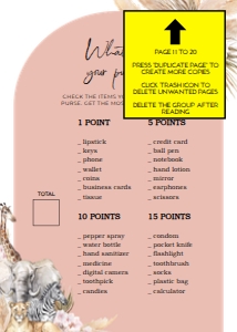 BS118-A-30 GAMES BUNDLE-PAGE 11 TO 20: EDITABLE 30 Boho Safari Baby Shower Games, Jungle Baby Shower Game Bundle, Jungle Animals, Safari Animals, Blush Pink, Instant File, BS118