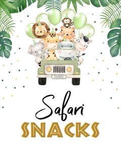Wild One Birthday Safari Snacks Sign, EDITABLE Safari Animals Party Decor Template, Jungle Kids Theme First Birthday, Instant Download KP084 design preview