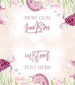 KP095_B-Food Tent Cards-3.5 by 2 inches: Under The Sea Food Labels Template, Ocean Animals Party Place Card, Nautical Birthday or Baby Shower Pink Tent Card, Instant Download KP095