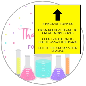 KP051_B-6 CUPCAKE TOPPERS: Science Birthday Cupcake Toppers, EDITABLE SET OF 6 Science Cupcake Label, Mad Science Party, Slime, Experiment, Lab, Instant Download KP051