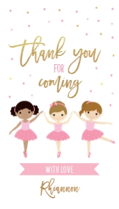 EDITABLE Thank You For Coming Gift Tag, Ballerina Party Favor, Ballet Girls Birthday Label, Gift Tag Template, Pink, Instant Download, KP088 design preview
