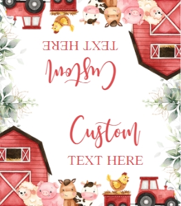 BS113-A-015-Food Tent-3.5 by 2 in: Farm Baby Shower Bundle, EDITABLE Barn Animals Baby Shower Invite, Ranch Baby Shower Games, Red Boy Barnyard Animal, Instant Download, BS113