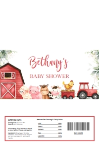 BS113-A-017-Chocolate Bar Label-Aldi’s: Farm Baby Shower Bundle, EDITABLE Barn Animals Baby Shower Invite, Ranch Baby Shower Games, Red Boy Barnyard Animal, Instant Download, BS113