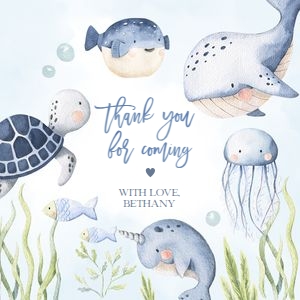 BS139-A-009-Tag-Square-2 by 2 in: Under the Sea Baby Shower Bundle, EDITABLE Ocean Animals Baby Shower Invite, Nautical Baby Shower Games, Blue Boy, Instant Download, BS139