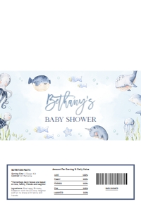 BS139-A-017-Chocolate Bar Label-Aldi’s: Under the Sea Baby Shower Bundle, EDITABLE Ocean Animals Baby Shower Invite, Nautical Baby Shower Games, Blue Boy, Instant Download, BS139