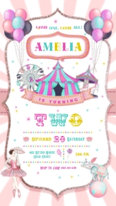 Circus digital Invitation design preview