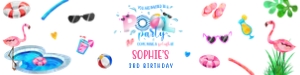 Pool Party Bottle Label (8" x 2"): Pool Party Bottle Labels
