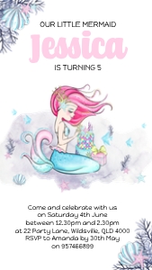 Mermaid Digital Invitation design preview