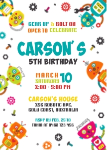 Robot Invitations design preview