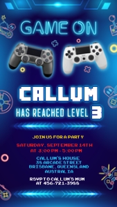 Gaming Phone Invitation design preview