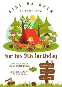 Camping Invitations design preview