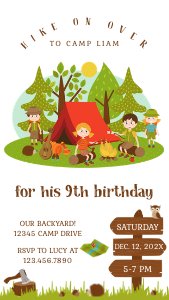 Camping Phone Invitation design preview